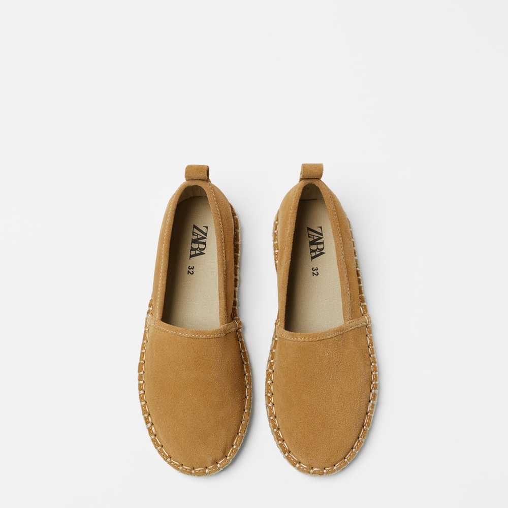 ZARA LEATHER ESPADILLA SANDY BROWN FOR TODDLER